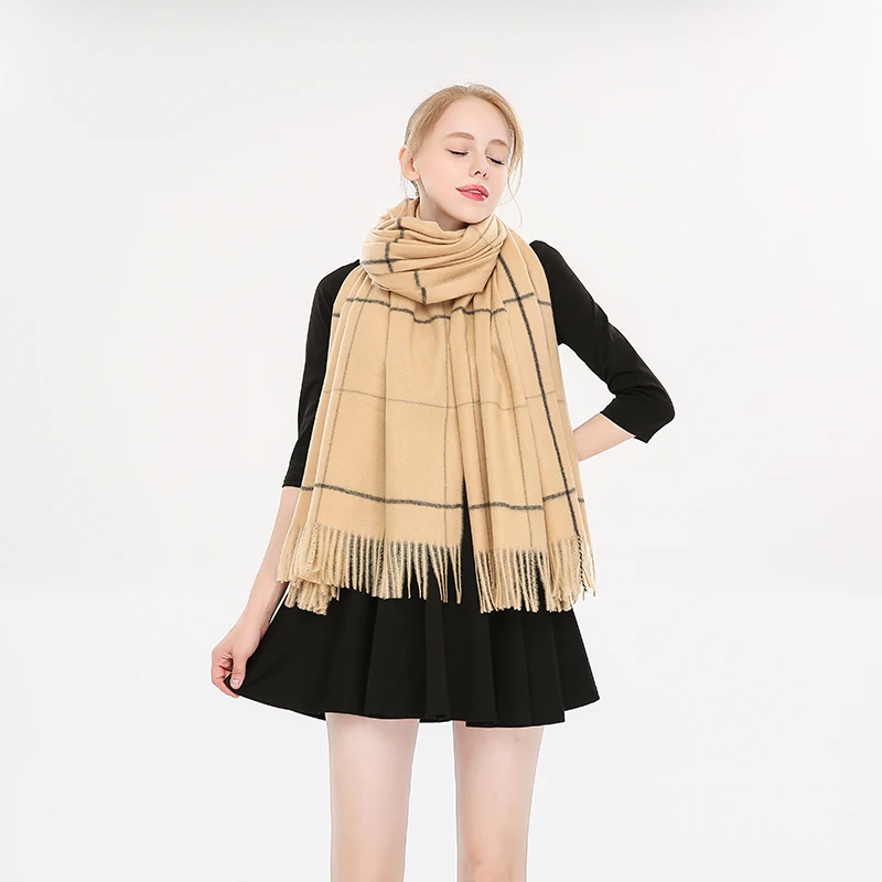 

YILIAN Brand Newest Plaid Soft Cashmere Women Scarf top quality fashion designer classic Long Oversized Tassels Perfect Scarf