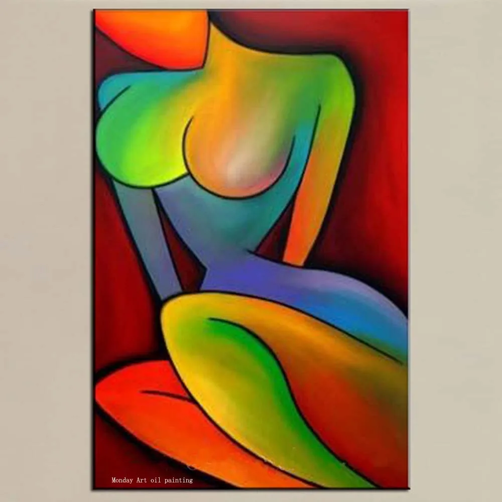 Freeshipping Handmade nude Sexy Woman oil Painting Home Decoration Handpainted Abstract Nude Oil on Canvas wall Picture | Дом и сад