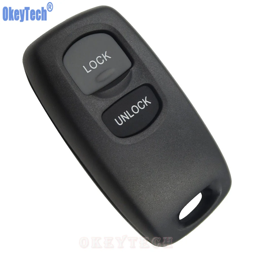 OkeyTech 2 Buttons Remote Control Car Key Case Shell For Mazda 2 3 6 323 626 Blank Replacement Keyless Entry Fob Cover No Chip