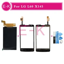 4.3” Original For LG L60 X145 Touch Screen Digitizer Sensor Glass + Lcd display Black White +Tools Free shipping