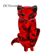 Acrylic Fox Brooches Animal Cats Brooches Women Vintage Brooch Pin Acrylic Resin Brooches Jewelry DCNovember vintage fox brooches 5 color animal foxes brooches women acrylic brooch pin resin brooches jewelry dcnovember