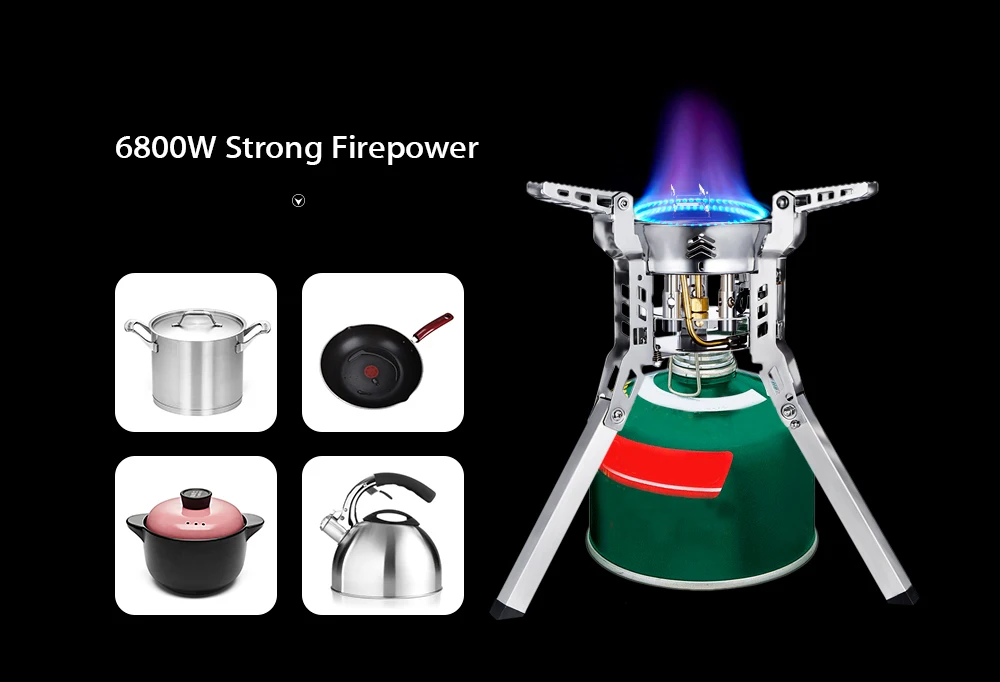 

6800W Foldable Outdoor Camping Stove Gas Burners Stove Stainless Steel Split Gas Stove Picnic Stove BBQ Gear Outdoor Accessories