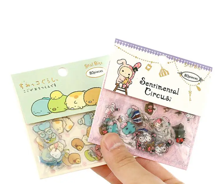 

80 pcs/pack Cute Sumikko Gurashi Cat Sentimental Circus Stickers Diary Label Stickers Decorative Scrapbooking DIY Stickers