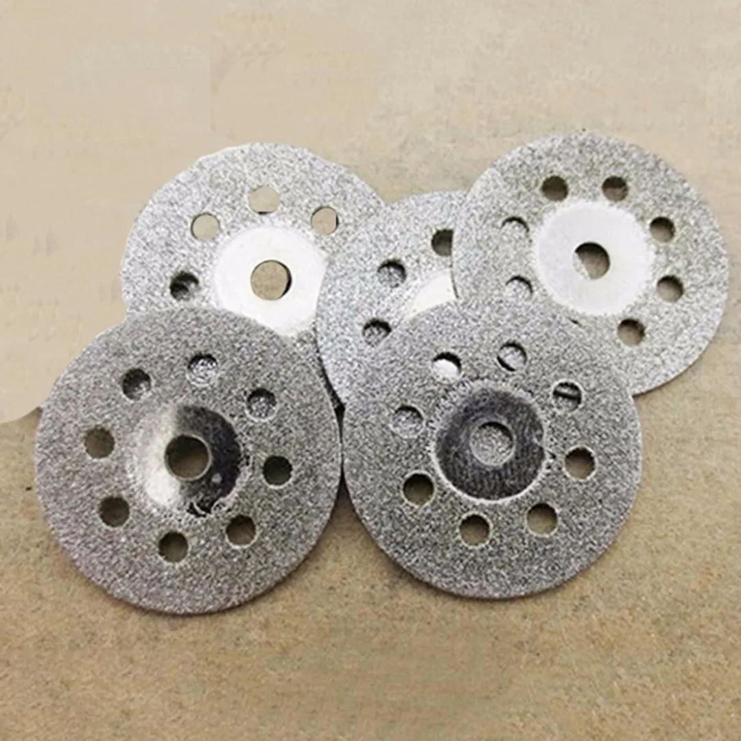 5pcs+1pcs  22mm Silver Diamond Cutting Disc Wheel Kit For Rotary Drill Tool Accessory