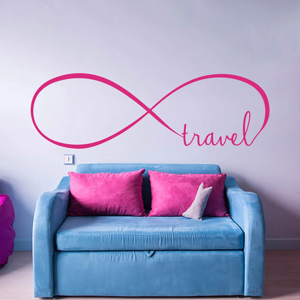 Infinity Travel Sign Wall Decal Car Laptop Infinity Travel Journey Family Love Quote Wall Sticker Nursery Kids Room Vinyl Decor (2)
