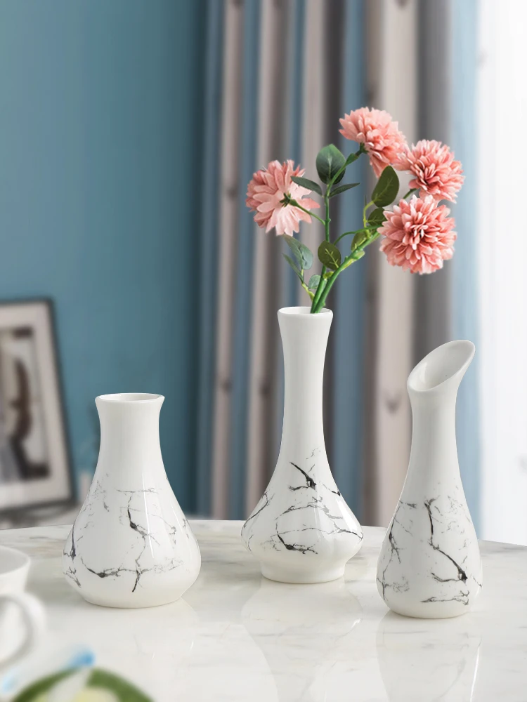Nordic Marble Vases Small Ceramic Flower Vase Filler For Home