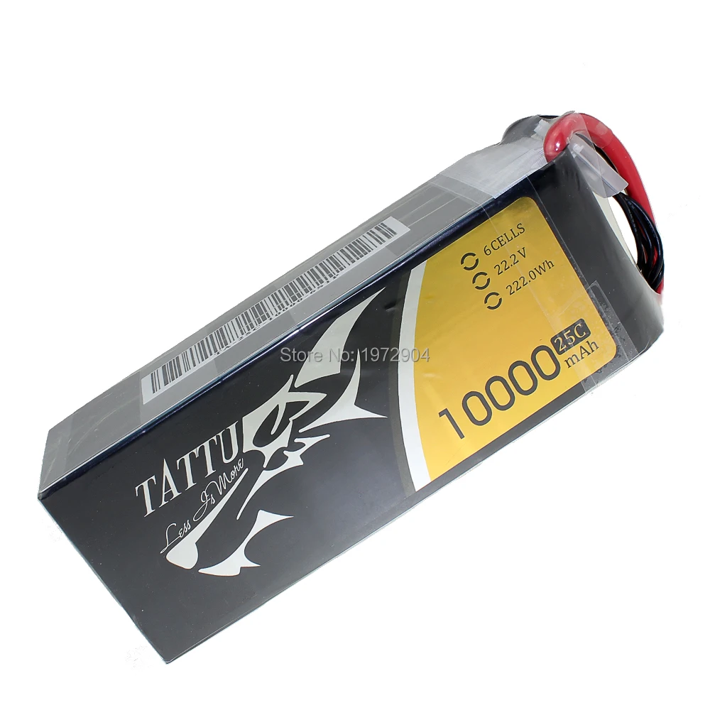 Аккумулятор TATTU 6S Lipo 10000mAh 22,2 V 25C с разъемом XT90 для радиоуправляемого дрона