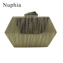 Nuphia новые золотые замшевые атласные ткани вечерние клатчи и вечерние сумки для женщин