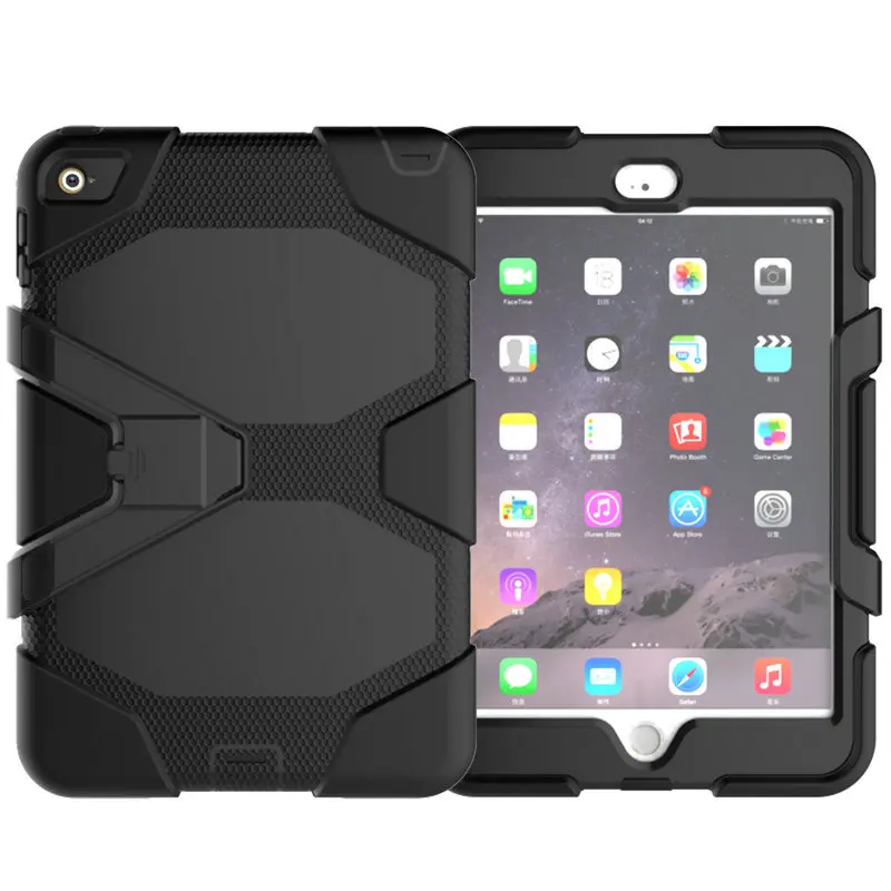 

1pcs For iPad Mini 4 PC+Soft Silicone Hybrid Shockproof Heavy Duty Armor Hard Case with Stand For iPad Mini 4
