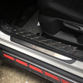 

For T-ROC T ROC TROC 2017 2018 Stainless steel Scuff Plate Door Sill Guard Pedal Cover Trim Car Styling Accessories 4pcs