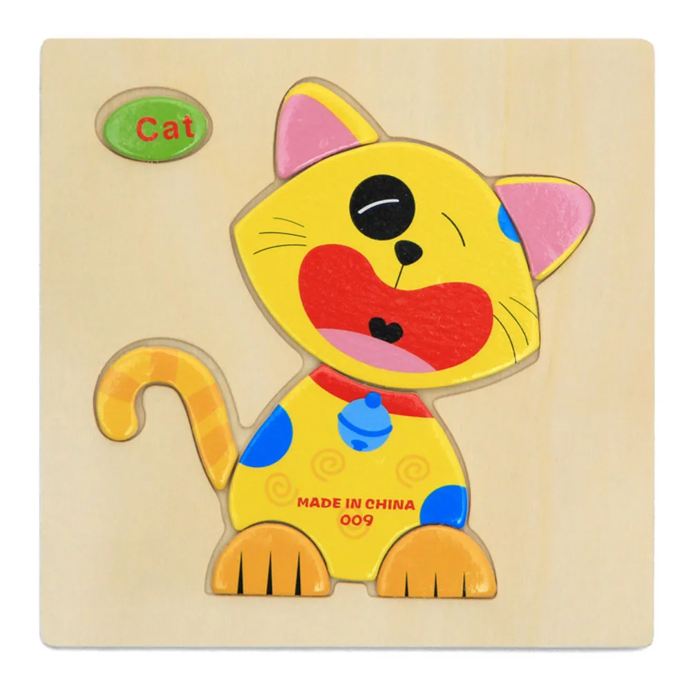 

CHAMSGEND Wooden Puzzle Educational Developmental Baby Kids Training Toy Cartoon Animals Learning Toy Kids Gift wholesale DA8810