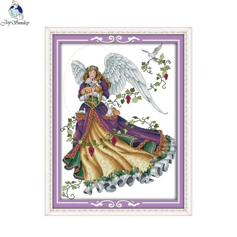 

Joy Sunday Angel 5 Canvas DMC DIY Counted Chinese Cross Stitch Kits printed Stitch Cross for Embroidery Home Decor