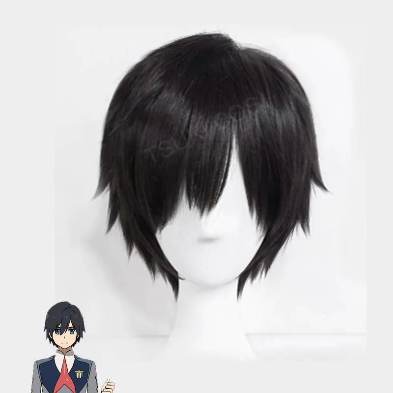 Японский аниме DARLING in the FRANXX 2018 косплей Hiro женские короткие черные волосы 23 см/9 06