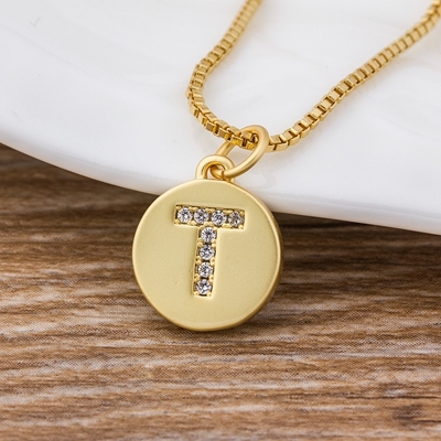 Sale Fashion Tiny Daint  Alphabet Pendants 26 Letters Necklace Gold Color for Women Girls Best Birthday Party Gift
