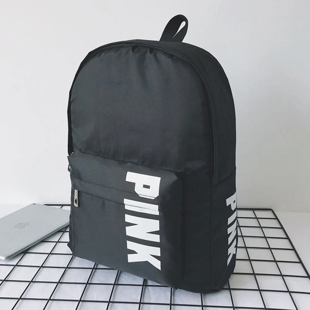 Простой письменный рюкзак розовый корейский вариант дикого большой емкости рюкзак водонепроницаемый дышащий Оксфорд ткань Студенческая сумка