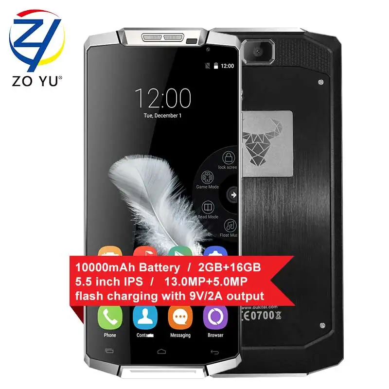 Oukitel K10000 смартфон Android6.0 Зефир 4 г LTE мобильный телефон 2 32gdual сим-карты 5.5HD + 16 13.0MP 10000