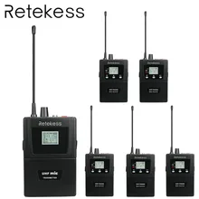 RETEKESS Беспроводная Конференц-система RF система синхронного перевода 1 UHF микрофон передатчик+ 5 UHF Телефон моно приемник