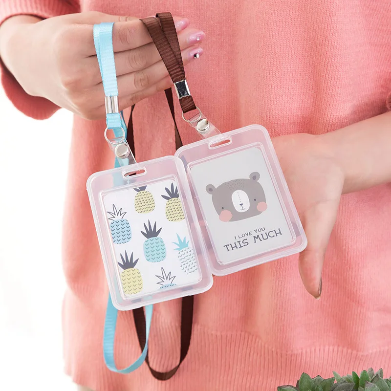 

Creative Kawaii Plastic Translucent Card Sleeve Note ID Credit Bus/Meal Student Card Bank Card Protective Home Office Decor