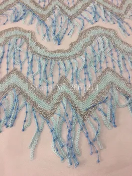 

BZL-1103 new design sequins embroidery french net lace fabric for evening dress