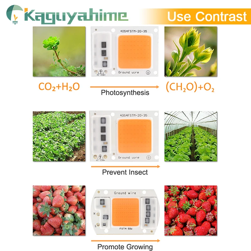 Светодиодный COB чип Kaguyahime 220 В 20 Вт 30 50 100 сделай сам интегрированный прямоугольная