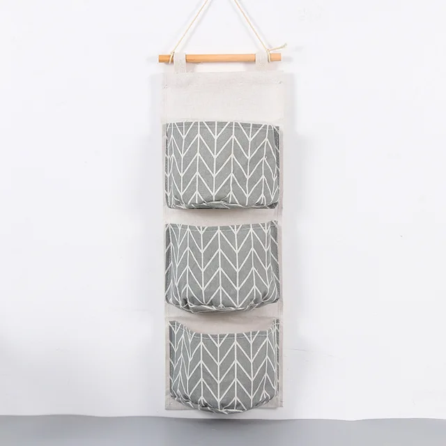 1PCS Stationery bag Hanging Bags Cotton Fabric Sundry Storage Wall