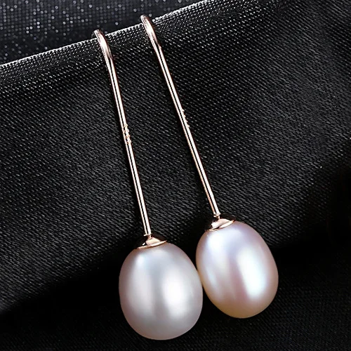 

Pearl Drop Earrings 8-9mm Natural Pearl S925 Silver Earrings Jewelry Wholesale Earrings Long