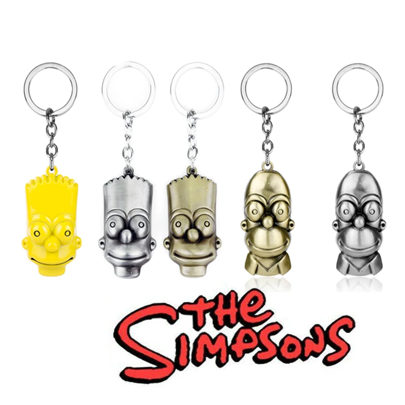 BART SIMPSON KEYCHAIN The Simpsons TV Show 3D Metal Keyring Key Holder Gift