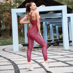 Мода 2019 новый для женщин без рукавов пикантные комбинезоны для летние Спагетти ремень Длинные леопардовым принтом