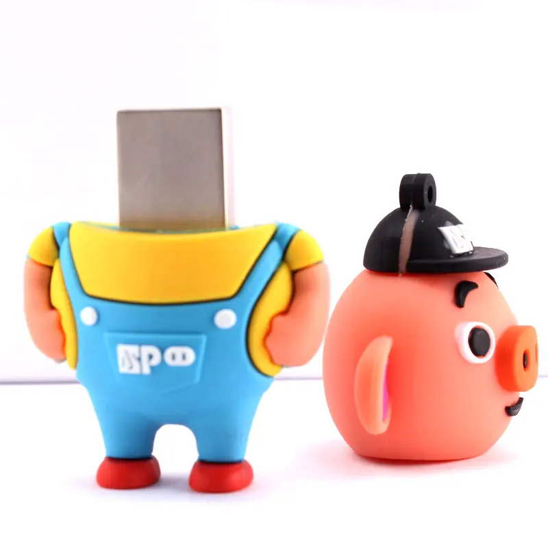 Ingelon Pendrive Animado USB Cartoon Flash Drive 8gb 16gb 32gb Cute penguin clef usb animaux mumin pig Disk on key  (7)