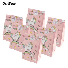 OurWarm 12pcs Unicorn font b Paper b font font b Gift b font Bags Pink Candy