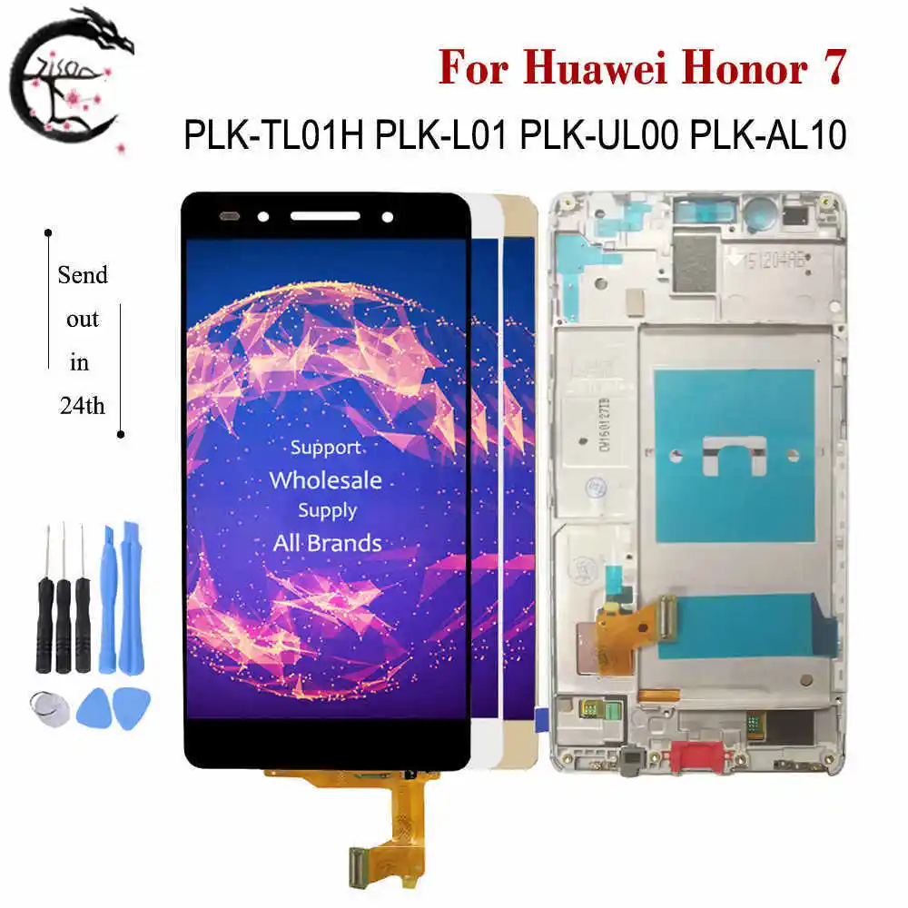 

5.2" LCD With Frame For Huawei Honor 7 Honor7 PLK-TL01H PLK-L01 PLK-L01 LCD Display Screen Touch Sensor Digitizer Full Assembly