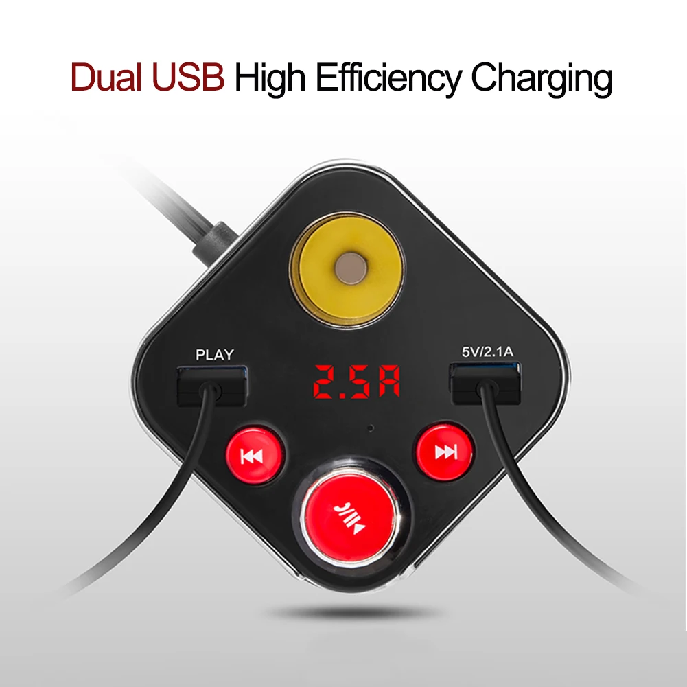 Автомобиль A28 зажигания гнездо адаптера Зарядное устройство MP3 bluetooth-плеер Dual USB громкой связи fm-передатчик