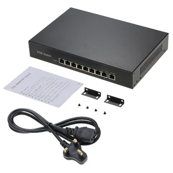 

1+8 Ports 100Mbps PoE Switch Injector Power over Ethernet IEEE 802.3af for Cameras AP VoIP Built-in Power Supply Switch Adapter