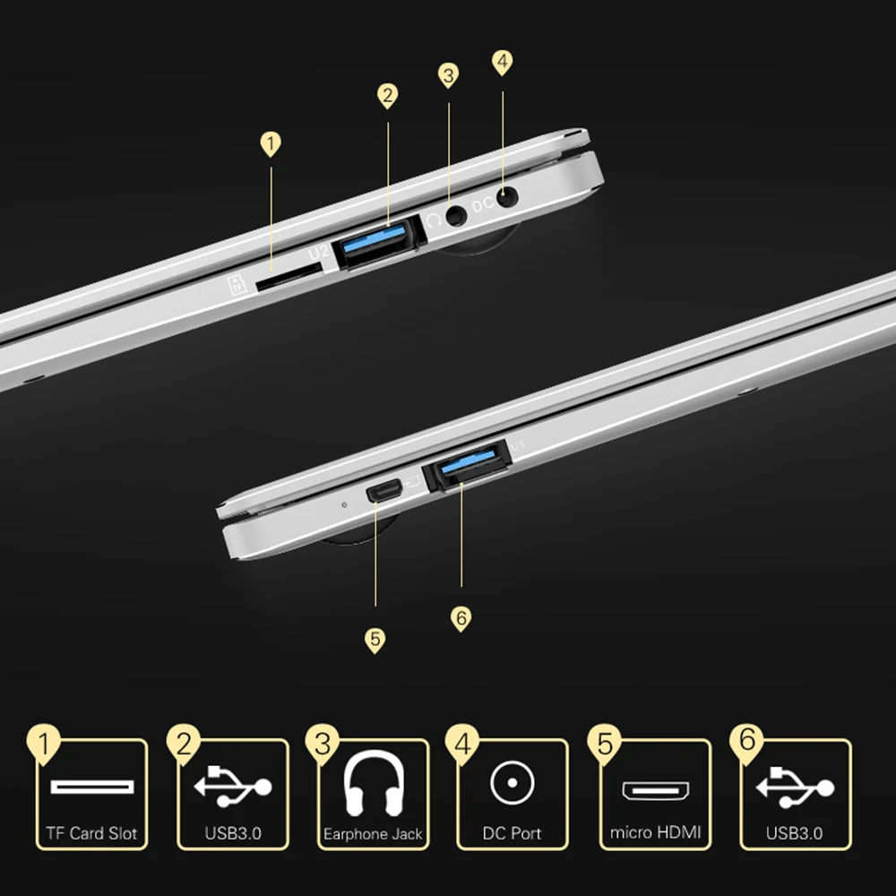 14 дюймовый IPS экран ноутбук Jumper EZbook X4 windows 10 Intel Celeron J3455 6G 128G ультрабук