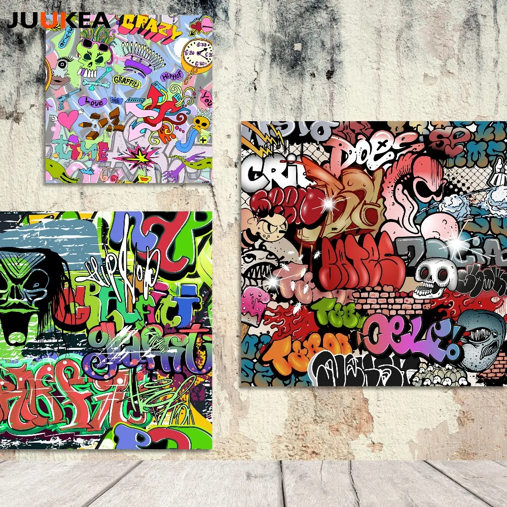 Modern Hipster Graffiti Poster Hippies Canvas Art Printing Painting