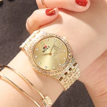 Женские часы женские модные часы Роскошные Алмазные женские золотые женские наручные часы женские подарки из нержавеющей стали часы