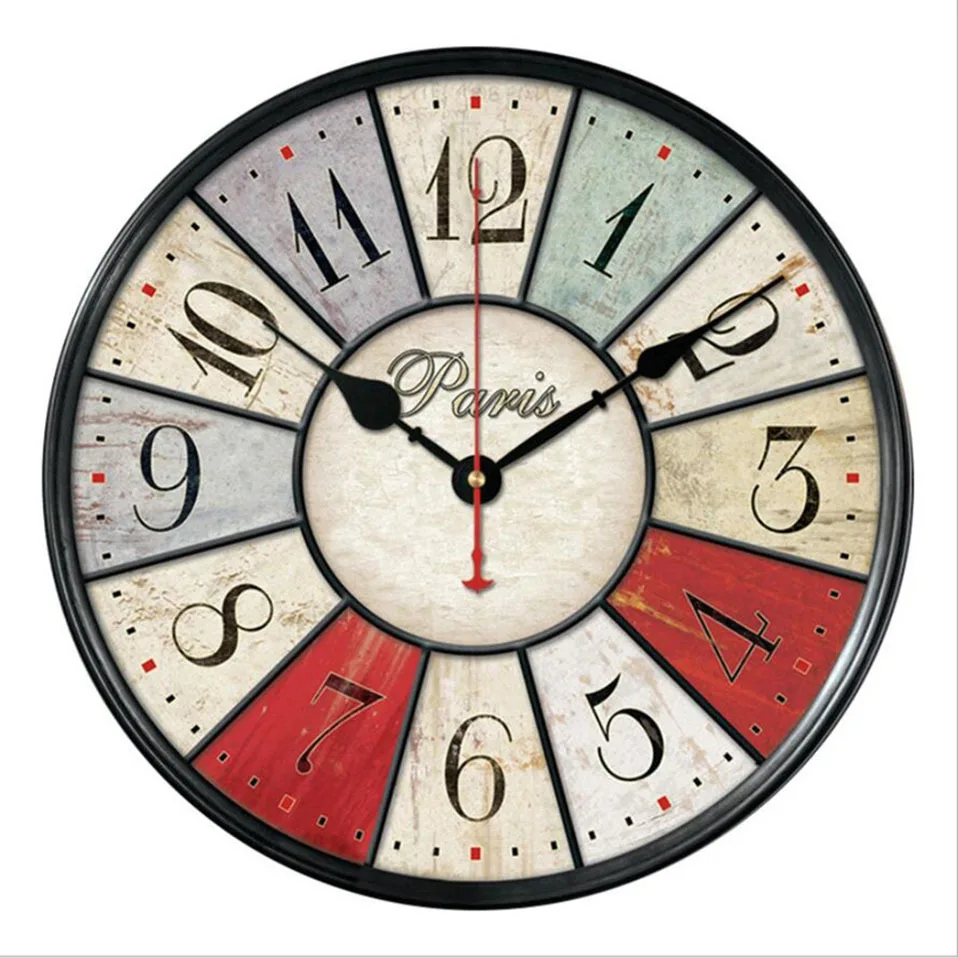 Новые 3D настенные часы европейские 30 см/34 см бесшумные механические настенные часы Ретро Duvar Saati для гостиной промышленные стильные часы для бара
