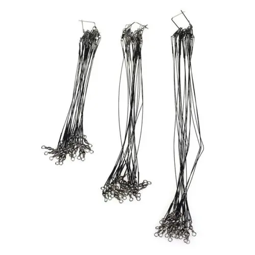 

3 Pcs of (Fishing Line 60pcs Stainless Steel Wire Leader 15/ 23/ 30cm Line Black Applied)