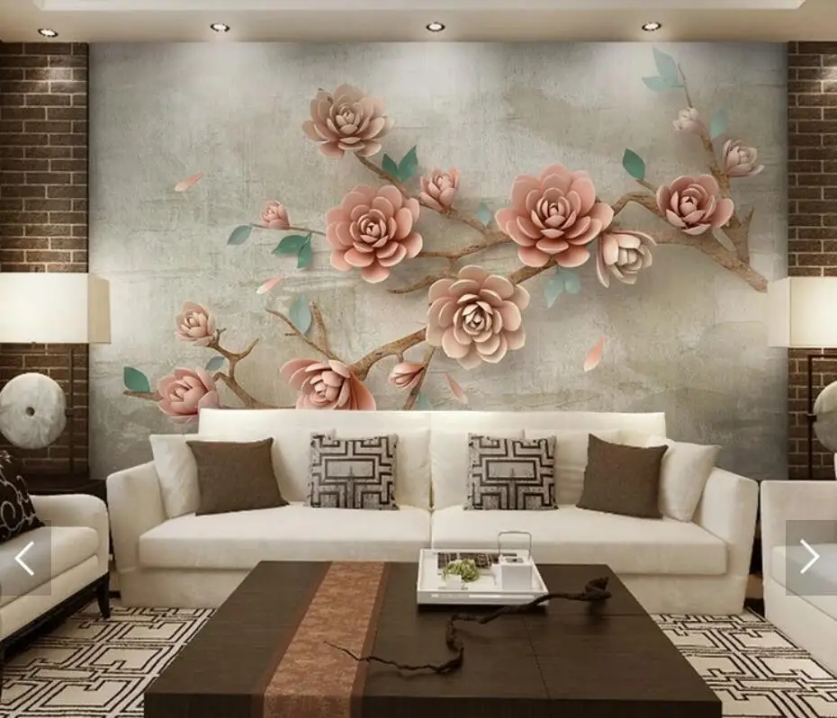 

Embossed Flower Mural Printed Photo Wallpapers Papel Tapiz Para Pared Contact Paper Wall Papers Textured Wallpaper Wall Mural
