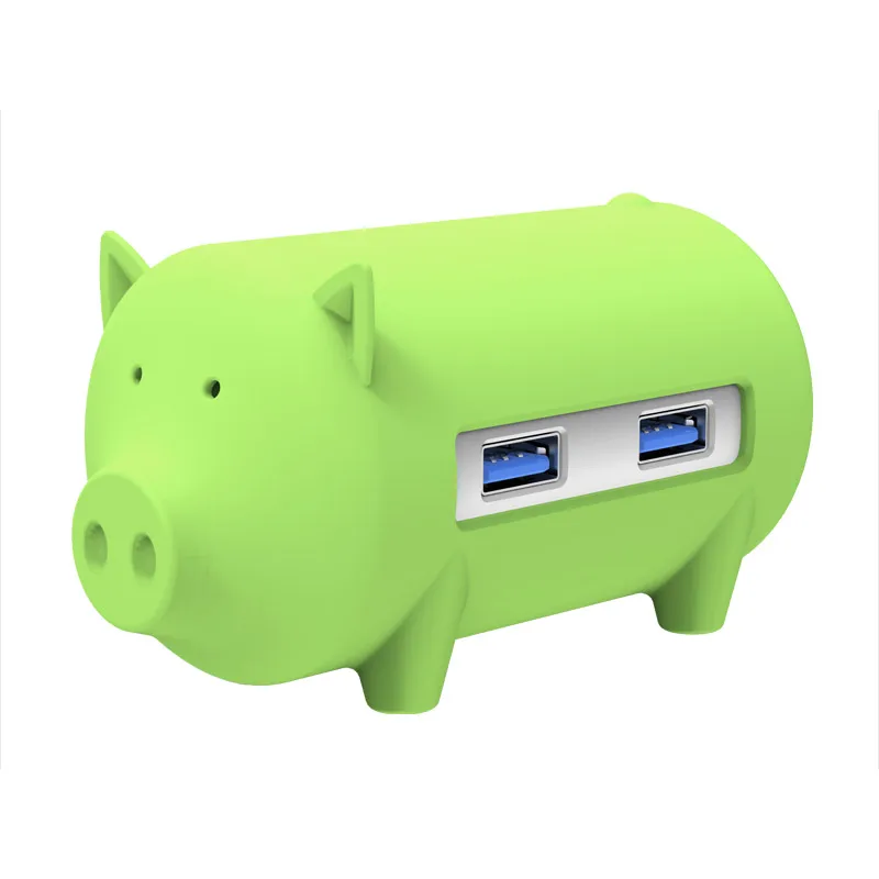 ORICO H4018 USB3.0 концентратор Litte свинья концентратор USB3.0 3 порта с устройство для чтения карт SD TF для MacBook Air Ноутбук PC Поддержка OTG функция концентратор - Цвет: Green