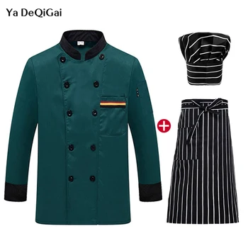 

new Double breasted chef Jackets High Quality restaurant uniforms shirts long Sleeved hotel catering Kitchen bakery chef works