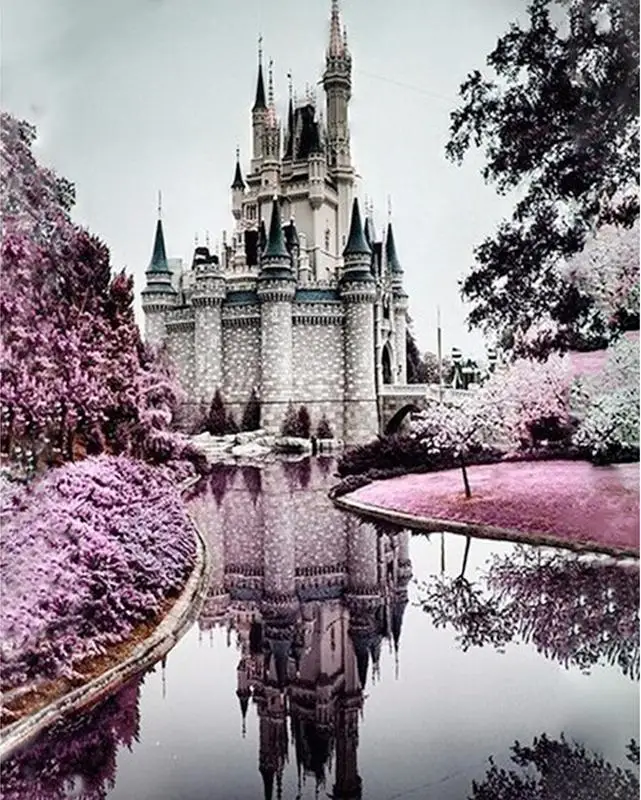 

Shirliben Disney Castle 5D Diy Diamond Kits Custom Painting Diamond Painting Tool Tweezer Square Diamond Canvas Shinny Z-1006