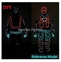 Флуоресцентная светодиодная неоновая тематическая маска для хоккейного фестиваля маска EL Wire Cool Warrior рисунок Шлем Бар Вечерние Маски с DC3V