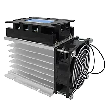 

high quality Three Phase Solid State Relay SSR-80DA Relay 3-32VDC to 30-480V AC SSR Relay + Aluminum Heat Sink + electric fan