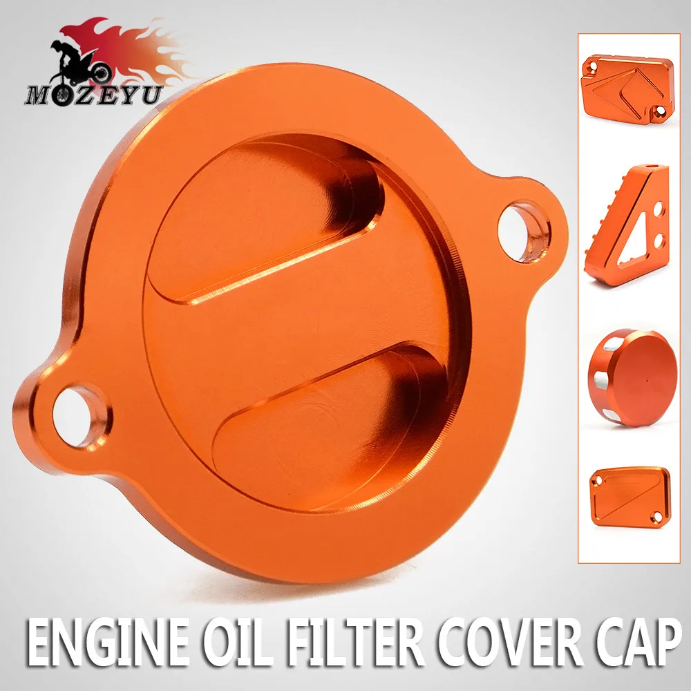 

Motorcycle Engine Oil Filter Cover Cap and Brake Reservoir Cover and Rear Brake Pedal Step For KTM DUKE 125 RC125 2013-2016 2015