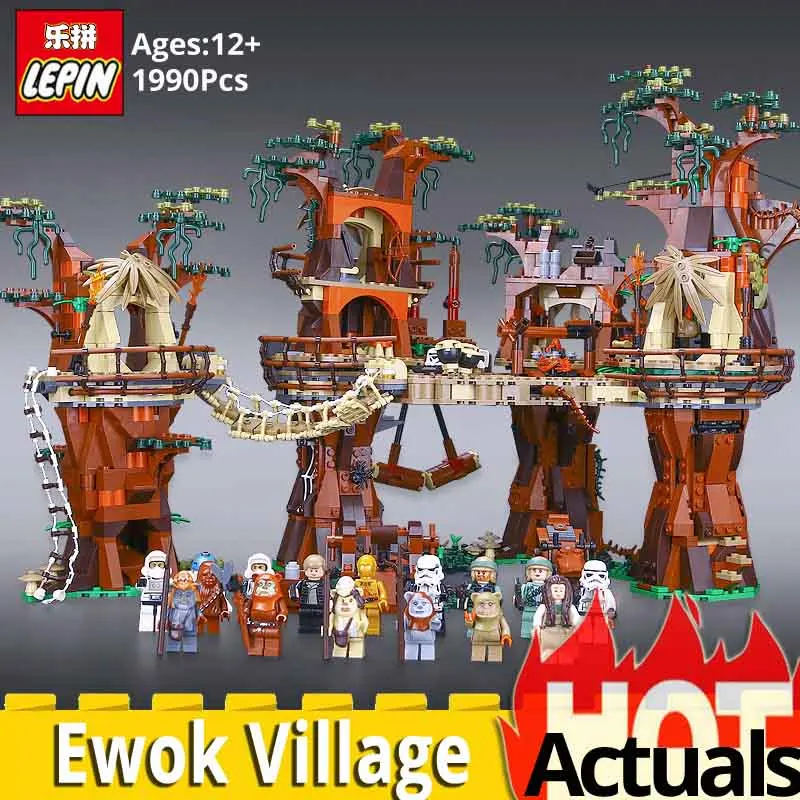 

Lepin 05047 Star Ewok Village War Building Blocks Juguete para Construir Bricks Toys for Children Compatible legoing 10236 Gifts