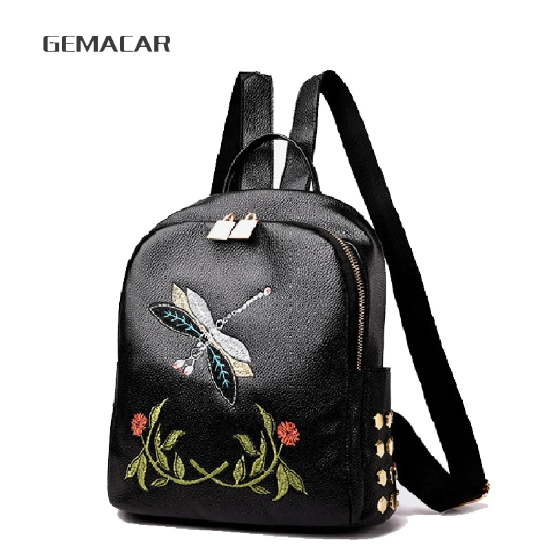 

New Embroidered Fashion Women's Backpack Casual Shopping Girl Bag Elegant Personality Young Youth Small rucksack