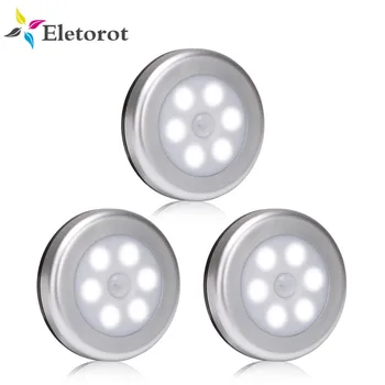 

3-Packs Infrared PIR Motion Sensor 6 Led Night Light Wireless Detector Light Wall Lamp Auto On/Off Closet Battery Powered
