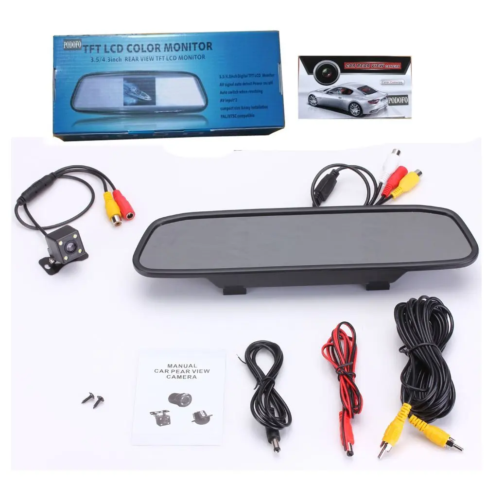 

Navigation Lights Reversing Camera Parking with Camera Parktronic Car-styling 2018 Auto Mini 4.3" Car Rear View Mirror Camera