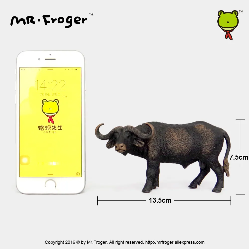 Mr.Froger африканская модель Буффало зоопарк пластиковая твердая водная корова